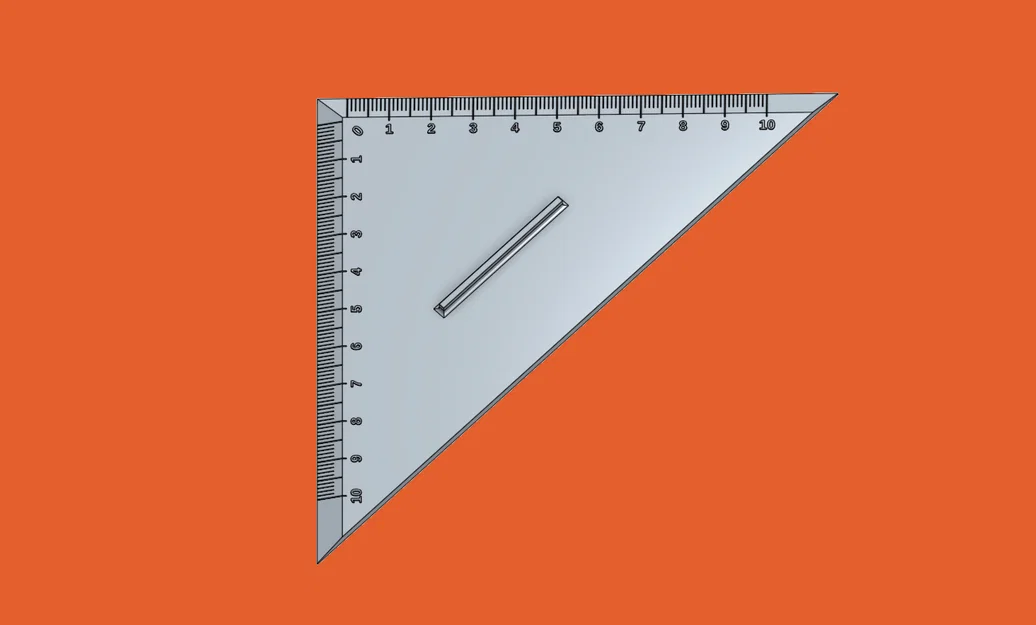 Thước ê-ke hình học 10cm - Phụ kiện học tập in 3D hữu ích - Image 2