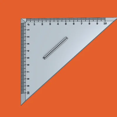 Thước ê-ke hình học 10cm - Phụ kiện học tập in 3D hữu ích