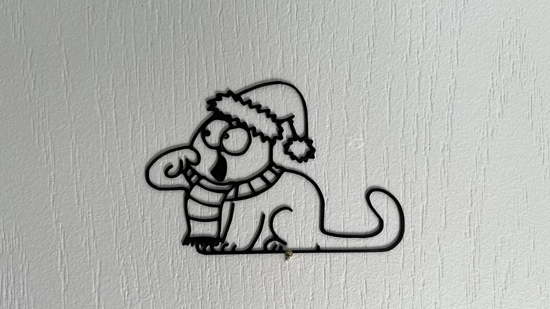 Mô hình treo tường Simon's Cat phong cách Giáng sinh cực đáng yêu - Image 1