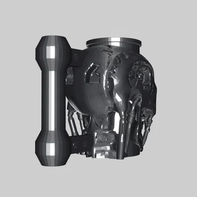 Mô hình ly nước và ống đựng bút Terminator T800 ấn tượng