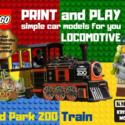 Mô hình đầu tàu xe lửa Reid Park Zoo tương thích LEGO 3D