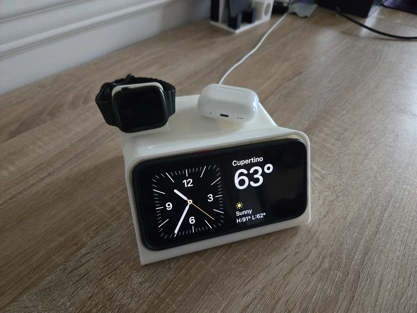 Dock Standby iPhone thân thiện ốp lưng, kèm sạc Apple Watch (3 thiết bị) - Image 3
