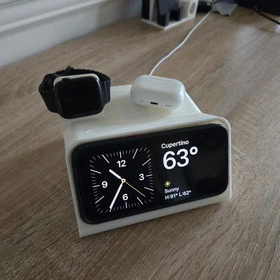 Dock Standby iPhone thân thiện ốp lưng, kèm sạc Apple Watch (3 thiết bị)