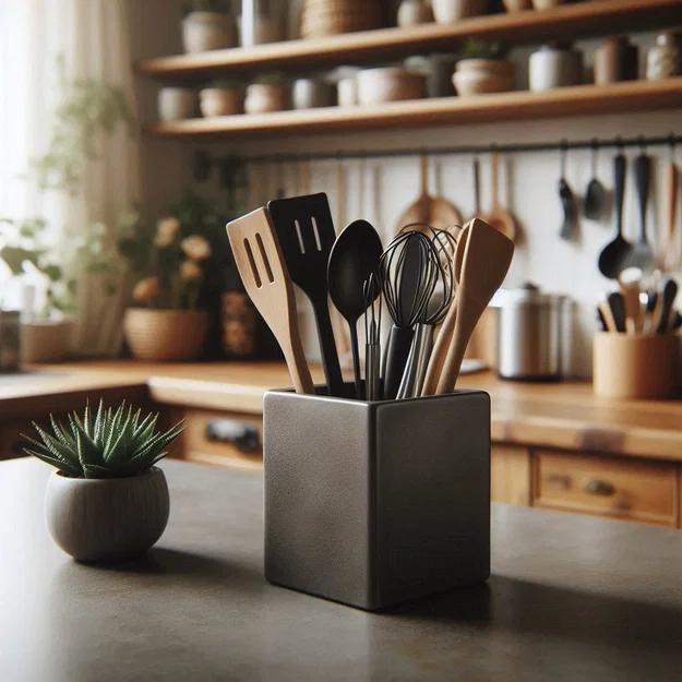 Ống Đựng Dụng Cụ Nhà Bếp Tối Giản (Minimalist Kitchen Utensil Holder) - Image 1