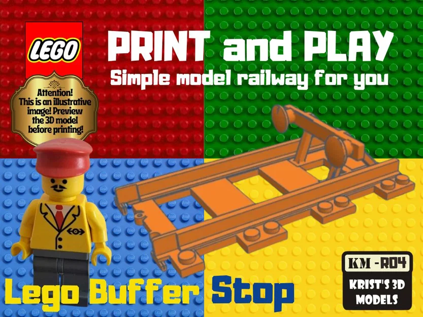 Chặn cuối đường ray tàu LEGO (LEGO Train Buffer Stop) - Image 1