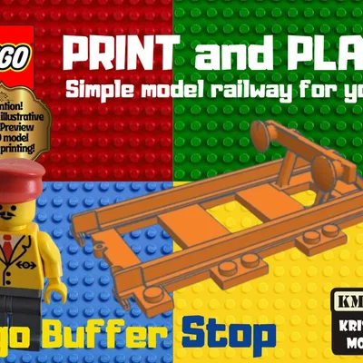 Chặn cuối đường ray tàu LEGO (LEGO Train Buffer Stop)