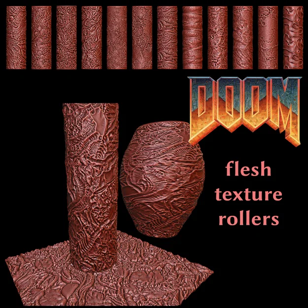 Bộ con lăn tạo vân mô thịt Doom Props cho mô hình và sa bàn - Image 1