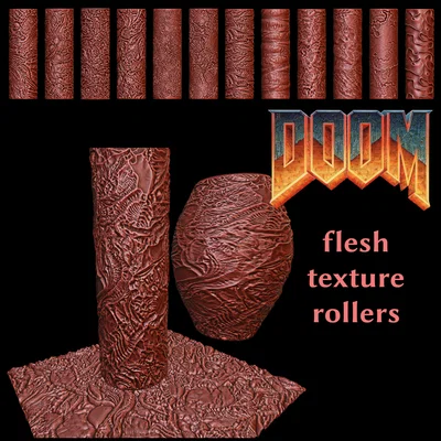 Bộ con lăn tạo vân mô thịt Doom Props cho mô hình và sa bàn