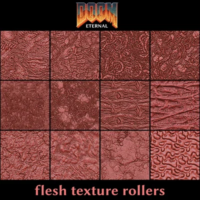 Bộ con lăn tạo vân mô thịt Doom Props cho mô hình và sa bàn