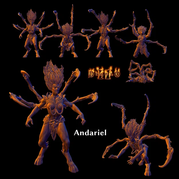 Mô hình 3D Andariel - Boss Diablo II Resurrected cực chi tiết - Image 1