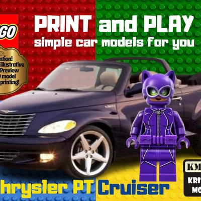 Mô hình xe Chrysler PT Cruiser phong cách LEGO in 3D