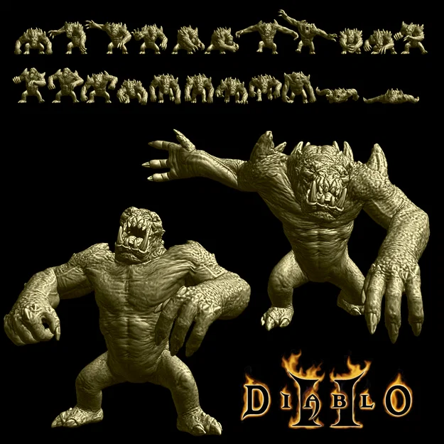 Mô hình 3D Baboon Demon từ Diablo II (22 tư thế cực chất) - Image 1