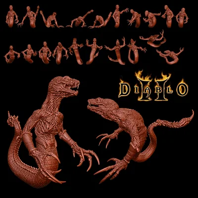 Mô hình 3D Claw Viper từ Diablo II - Bộ sưu tập 20 tư thế chiến đấu