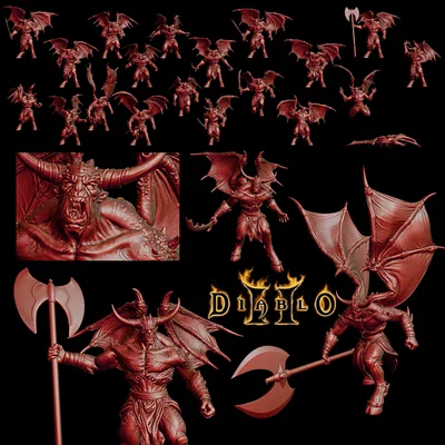 Mô hình 3D Megademon Diablo II: 20 Tư thế chiến đấu cực chi tiết