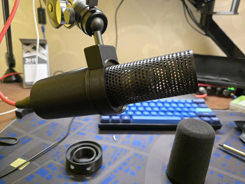 Chuyển Shure SM58 sang phong cách Shure SM7B (3D printed case) - Image 2