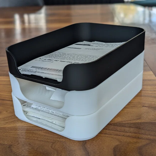 Khay đựng biên lai vận chuyển 4x6 có thể xếp chồng (3D Print Model) - Image 1