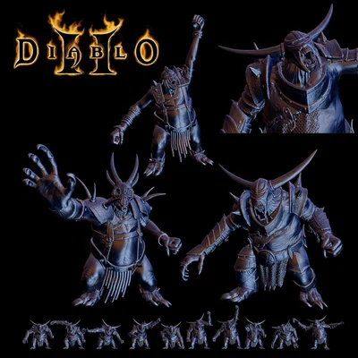Mô hình 3D Overseer Diablo II - 10 Tư thế chiến đấu chi tiết