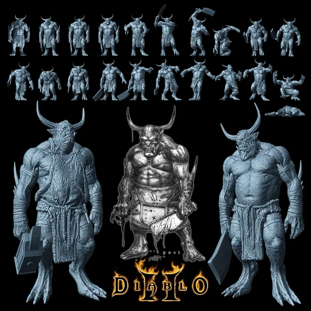Bộ mô hình 3D Diablo II: The Smith và Slayer đầy ấn tượng - Image 1