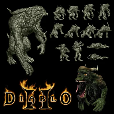 Mô hình 3D quái vật Tainted trong Diablo II (12 tư thế)