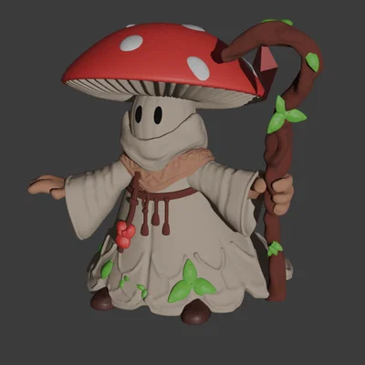 Mô hình pháp sư nấm Shroomy cho game DnD (3D Printable)