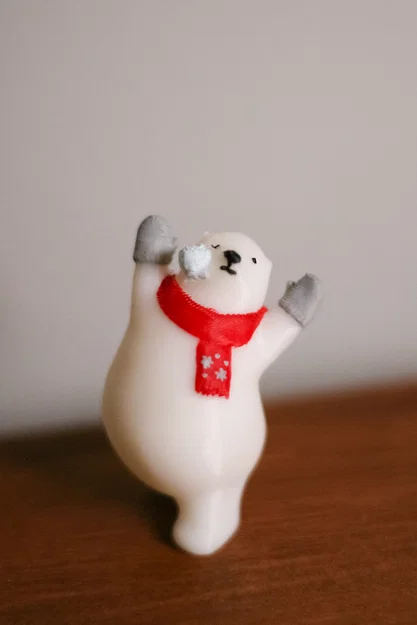 Mô hình gấu Bắc Cực chơi ném bóng tuyết (KUMATY) - In 3D siêu dễ thương - Image 3