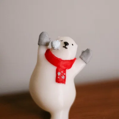 Mô hình gấu Bắc Cực chơi ném bóng tuyết (KUMATY) - In 3D siêu dễ thương