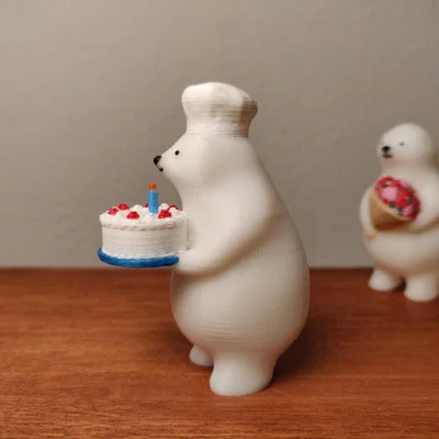 Mô hình gấu Bắc Cực làm bánh (KUMATY) - Món quà sinh nhật 3D siêu cute