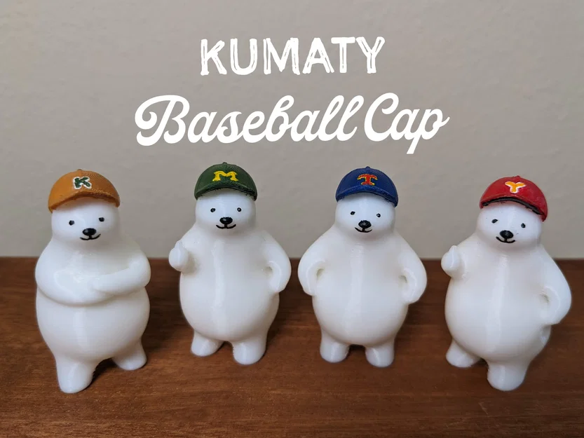 Mô hình gấu Bắc Cực đội mũ lưỡi trai KUMATY - In 3D siêu cute - Image 1
