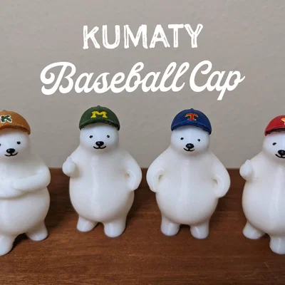 Mô hình gấu Bắc Cực đội mũ lưỡi trai KUMATY - In 3D siêu cute