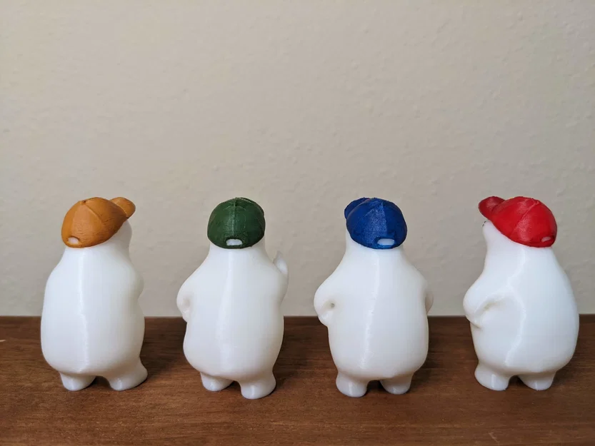Mô hình gấu Bắc Cực đội mũ lưỡi trai KUMATY - In 3D siêu cute - Image 4
