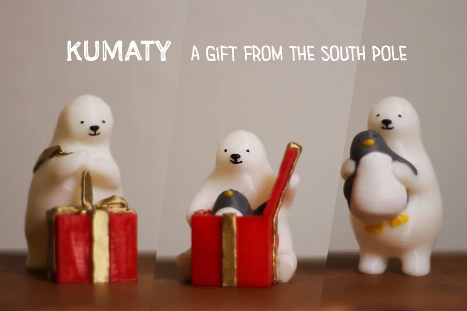 Mô hình 3D gấu Bắc Cực tặng quà chim cánh cụt siêu đáng yêu - Image 1