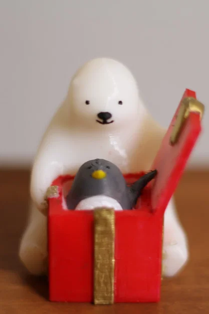 Mô hình 3D gấu Bắc Cực tặng quà chim cánh cụt siêu đáng yêu - Image 3