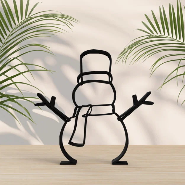 Mô hình người tuyết 3D nghệ thuật tối giản One Line Art - Image 1