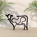Tượng nghệ thuật chú bò 3D phong cách tối giản (One Line Art) - Thumbnail 1