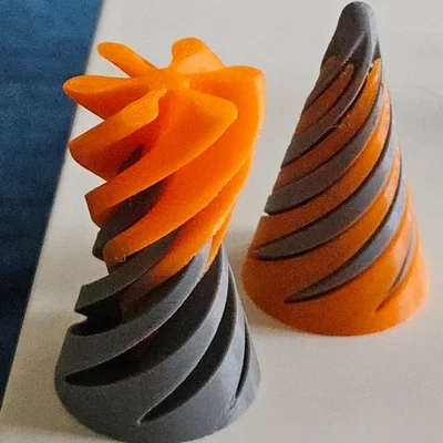 Mô hình Fidget Cone xoay thư giãn - In 3D dễ dàng không cần support