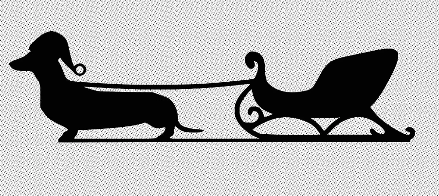 Tranh treo tường chó Giáng Sinh kéo xe trượt tuyết - Image 1