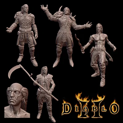 Mô hình 3D Necromancer Diablo II Resurrected chi tiết cao
