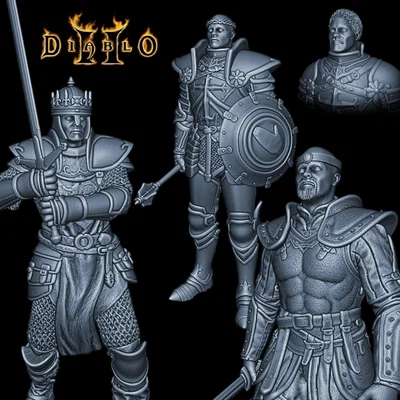 Mô hình 3D Paladin - Diablo II Resurrected chi tiết