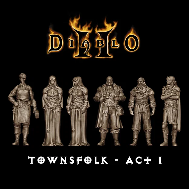 Mô hình NPC Diablo II Act I 3D - Nhân vật game kinh điển - Image 1
