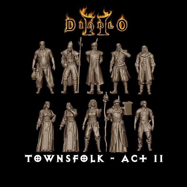 Bộ mô hình nhân vật NPC Act II trong Diablo II - In 3D cực chi tiết - Image 1