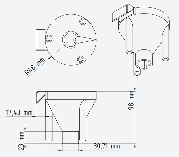 Phễu tiếp nhiên liệu cho xe Simson (có nắp và file FreeCAD) - Image 3