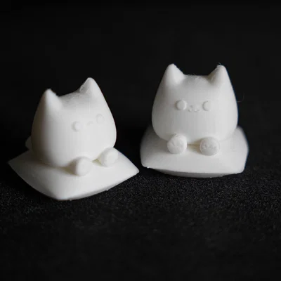 Mô hình chú mèo ú dễ thương ngồi trên gối (Cute Chubby Cat 3D)