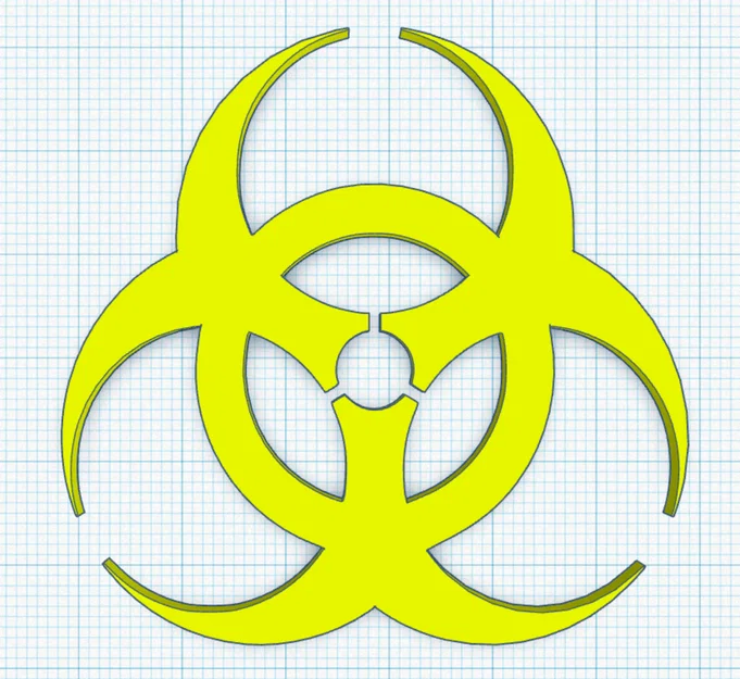 Mô hình biểu tượng Biohazard (nguy hiểm sinh học) để in 3D - Image 1