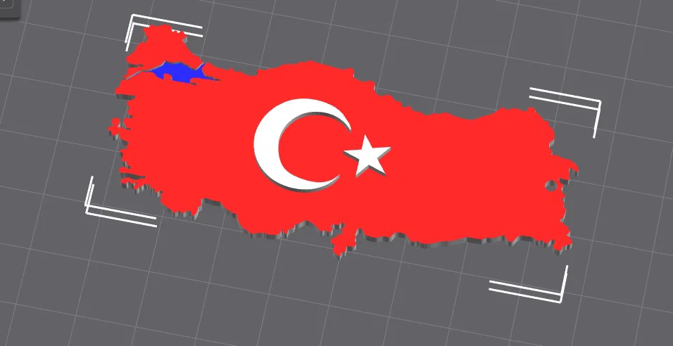 Móc khóa hình bản đồ Thổ Nhĩ Kỳ (TÜRKİYE HARİTASI) in 3D đẹp mắt - Image 1