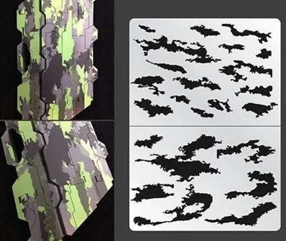Khuôn phun sơn họa tiết rằn ri (Stripe Camo Stencil) cho mô hình - Image 1