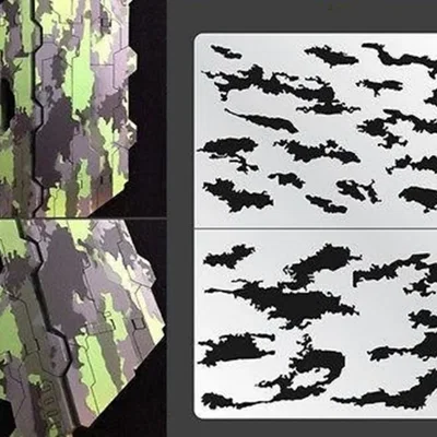 Khuôn phun sơn họa tiết rằn ri (Stripe Camo Stencil) cho mô hình