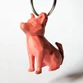 Móc khóa chó Low Poly ngồi dễ thương có vòng treo (Keyring/Keychain) - Thumbnail 3