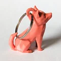 Móc khóa chó Low Poly ngồi dễ thương có vòng treo (Keyring/Keychain) - Thumbnail 4