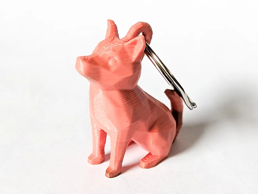 Móc khóa chó Low Poly ngồi dễ thương có vòng treo (Keyring/Keychain) - Image 5