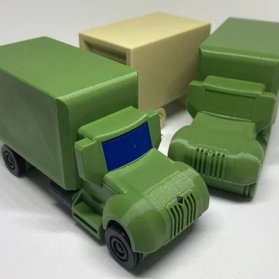 Mô hình xe tải đồ chơi Box Truck Toy - Thiết kế an toàn, in 3D dễ dàng
